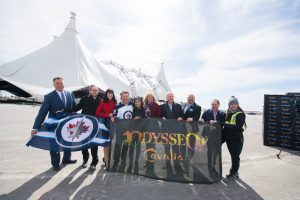 Delta Hotel Jeff Kennedy, VP True North Kevin Donnelly, CEO Tourism Winnipeg Dayna Spiring, Normand Latourelle, Maria Aragon, Manitoba Minister Cathy Cox, City Winnipeg Kenny Boyce, Telus Tim Prokipchuk, Steven N, Logistic Aurelie Vozak